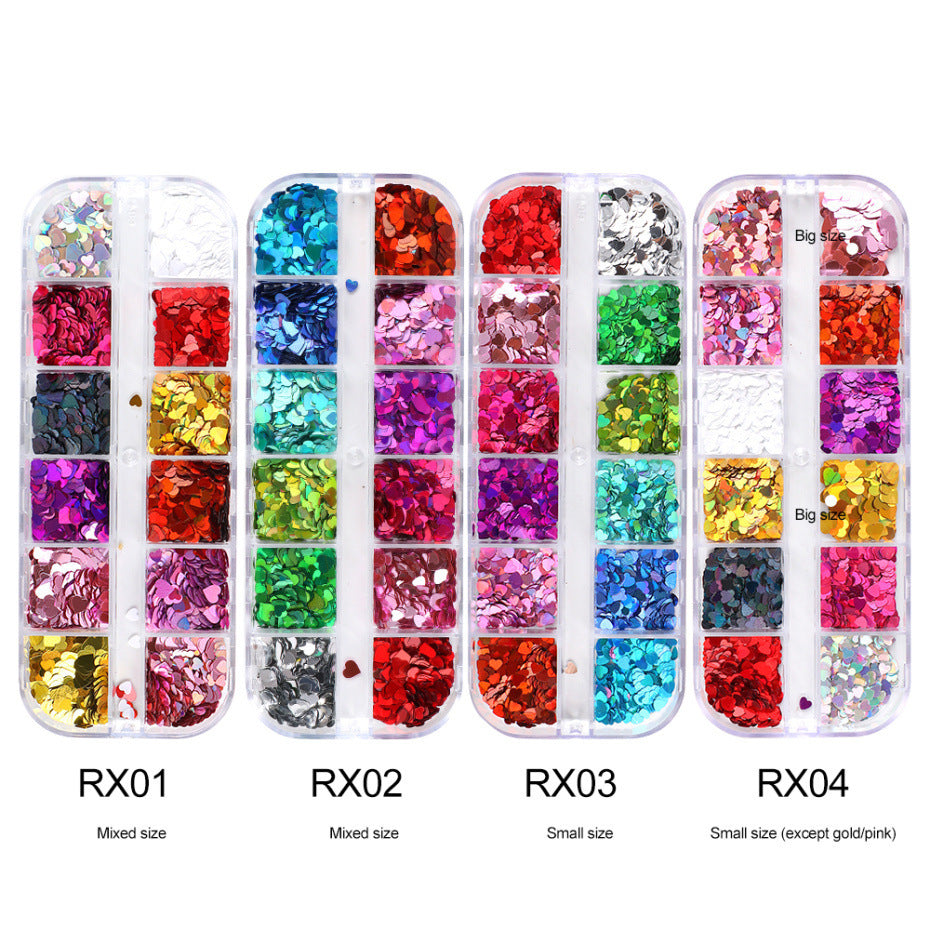 Wholesale 3pcs Butterfly Mica Platinum Fragment Hexagonal Nail Jewelry Patch